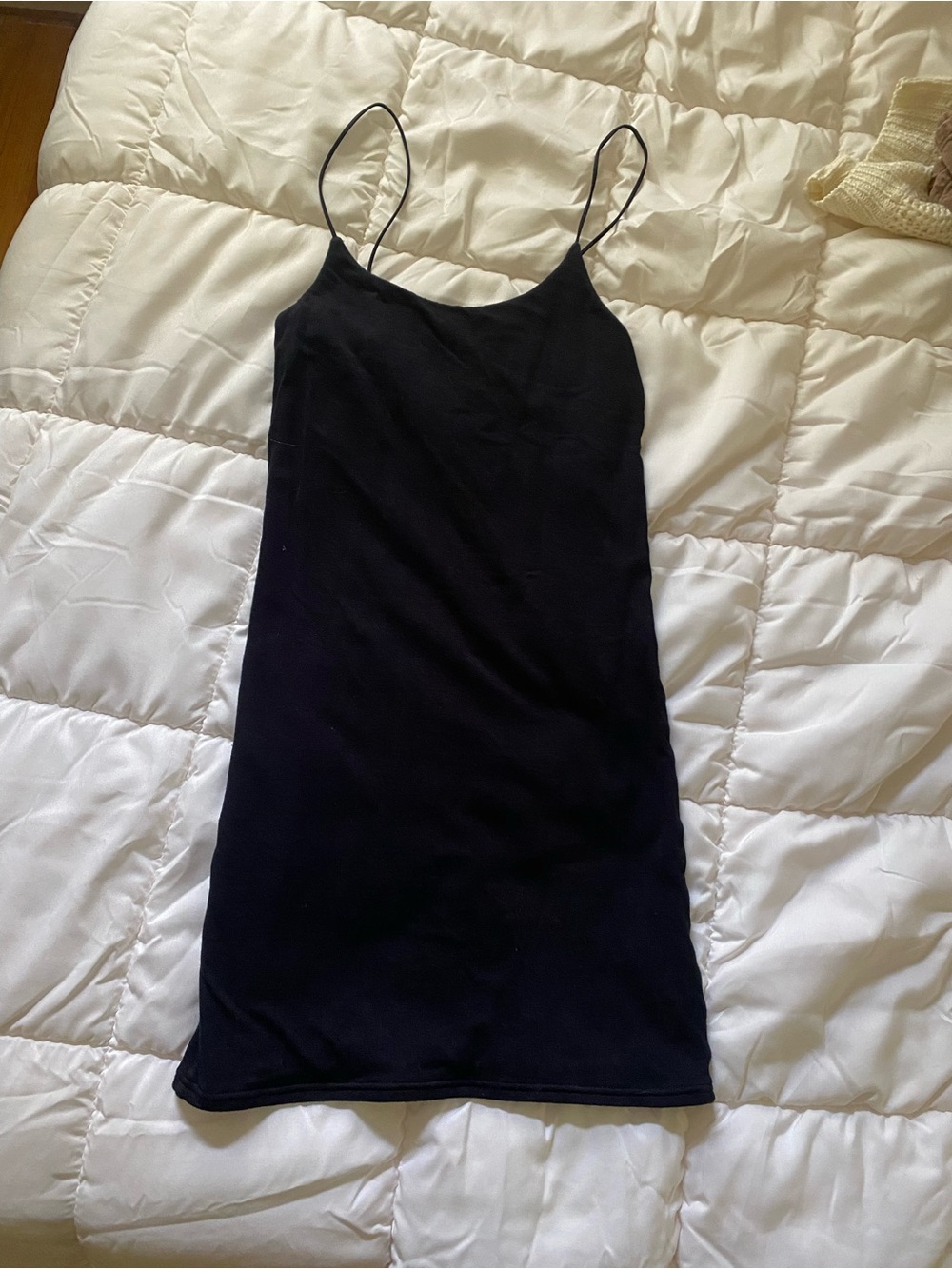 Inamorata Black Spaghetti Strap Slip Dress